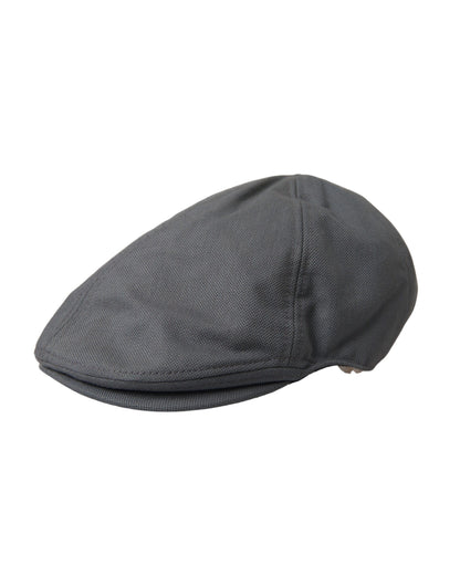 Dark Gray Cloth Logo Newsboy Hat Men