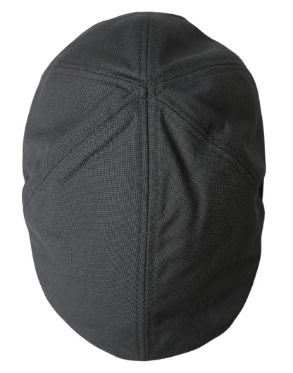 Dark Gray Cloth Logo Newsboy Hat Men