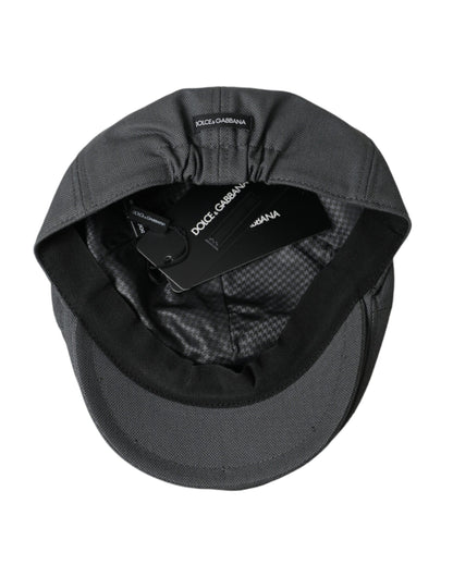 Dark Gray Cloth Logo Newsboy Hat Men