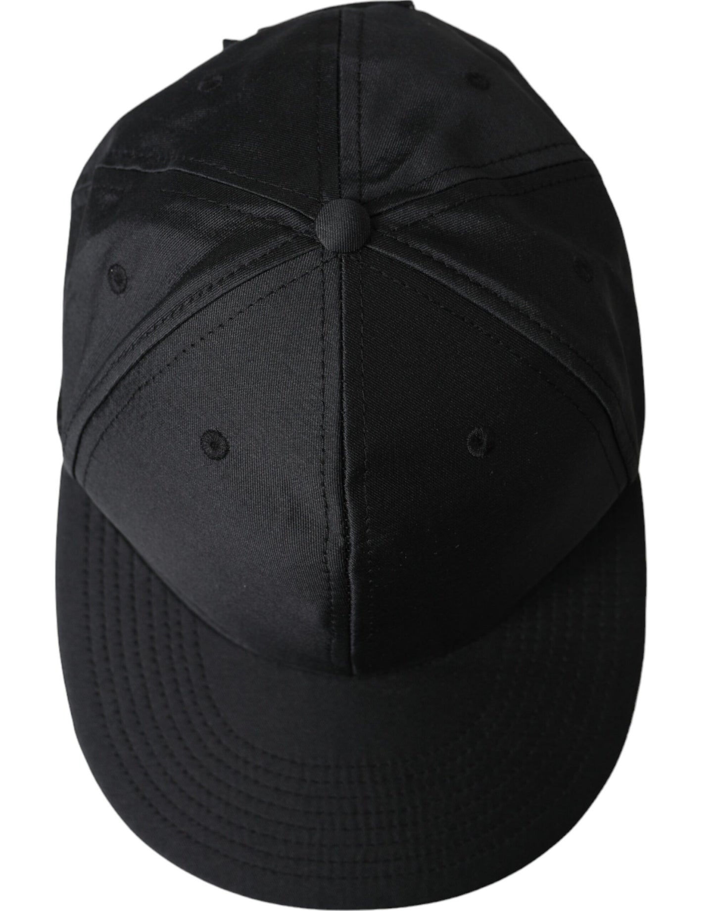 Black Silk Cotton Logo Baseball Hat Men