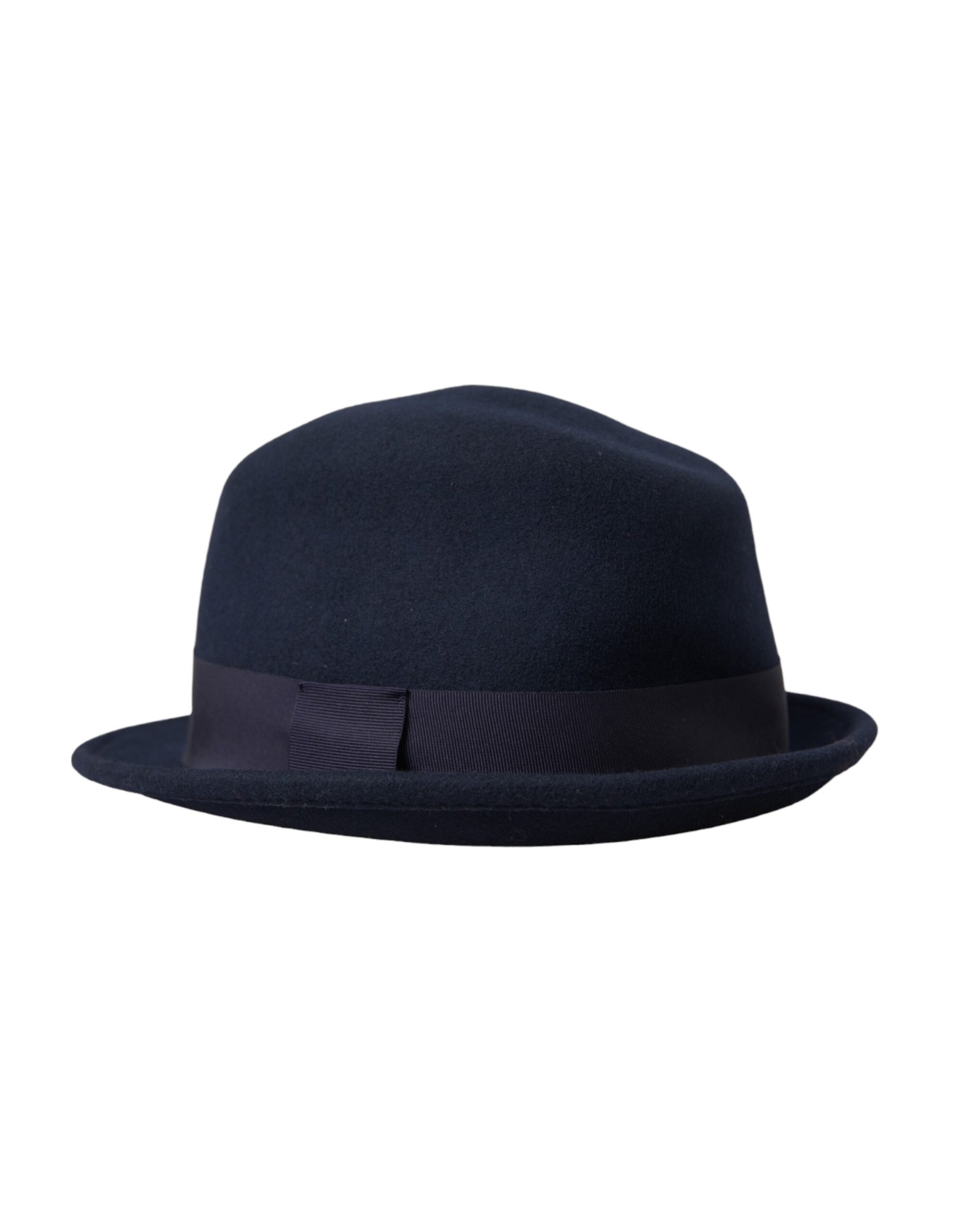 Dark Blue Wool Fedora Wide Brim Hat Men