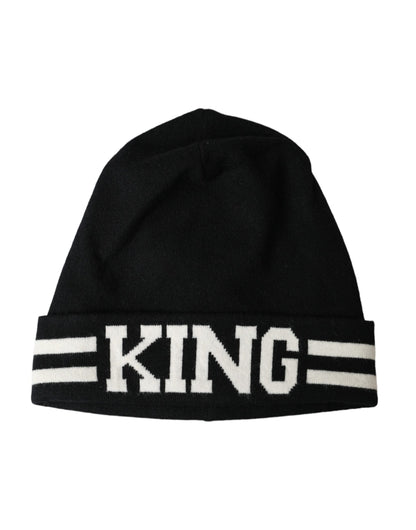 Black White Cashmere DG King Winter Beanie Hat