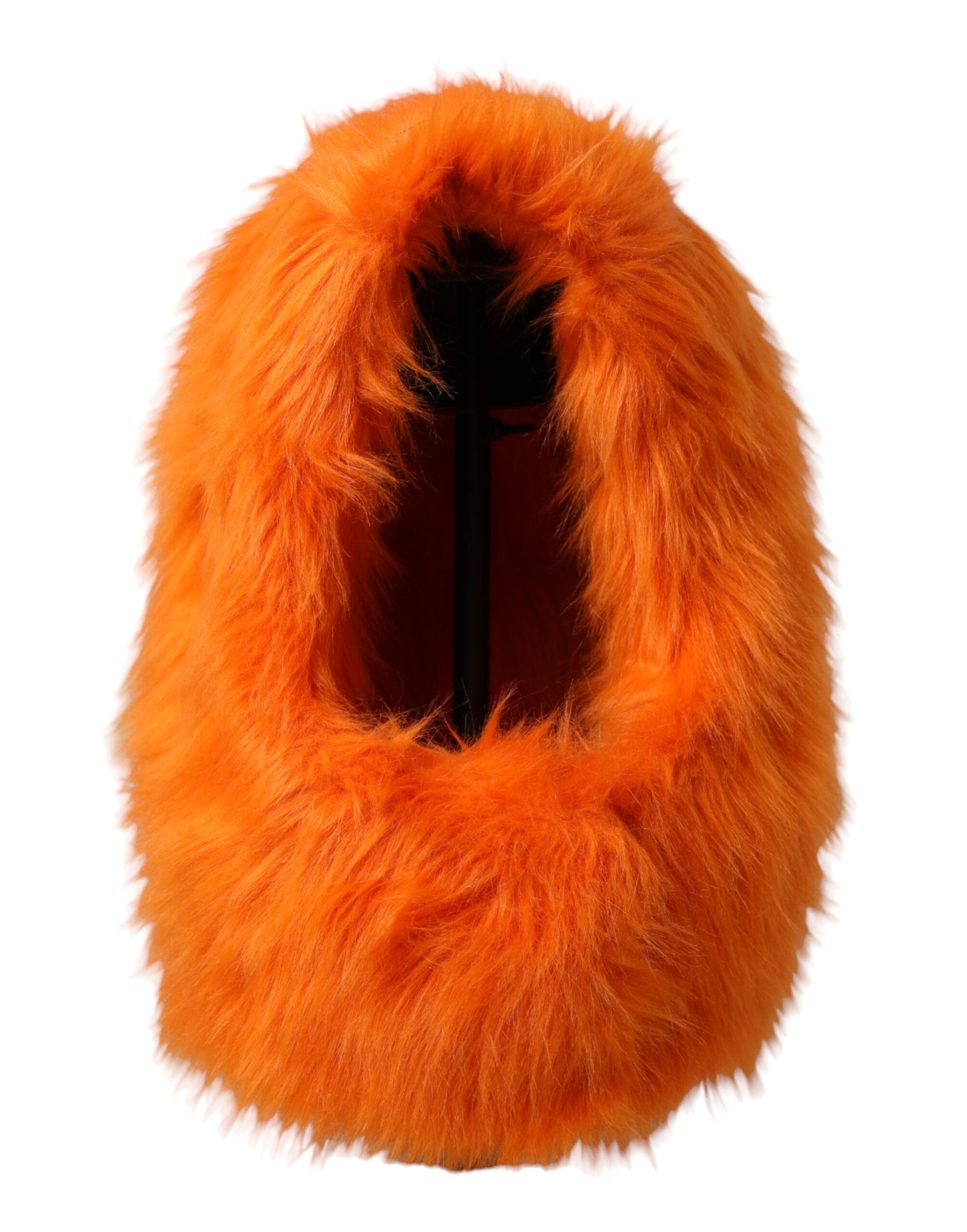 Orange Faux Fur Whole Head Wrap Hat