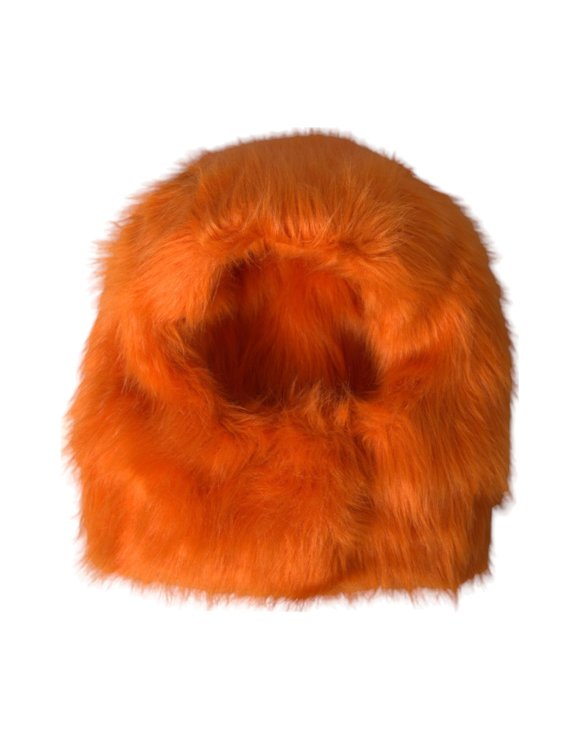 Orange Faux Fur Whole Head Wrap Hat