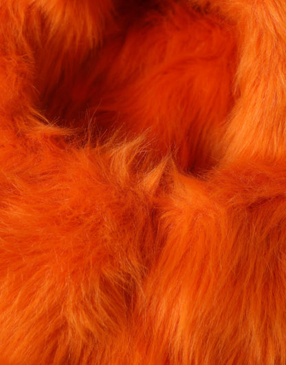 Orange Faux Fur Whole Head Wrap Hat