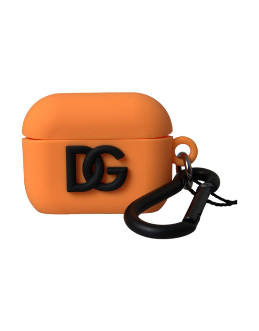 Orange Silicone Embossed Logo Airpods Case