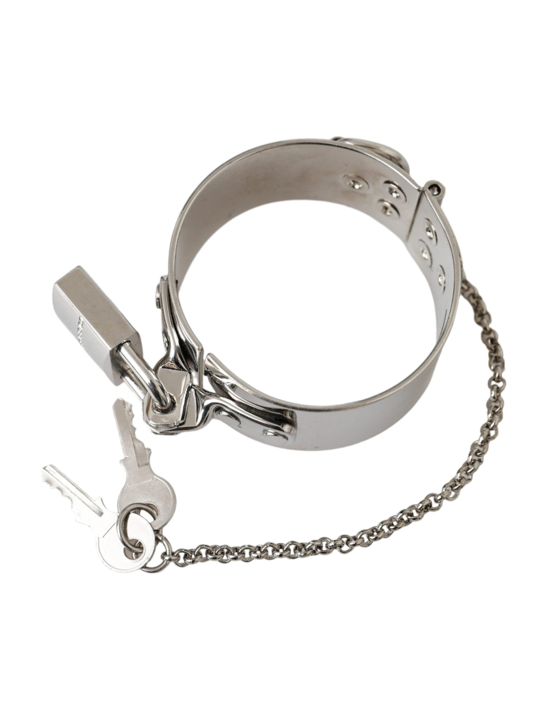 Silver Metal Brass 1999 Bondage Handcuff Runway Bracelet