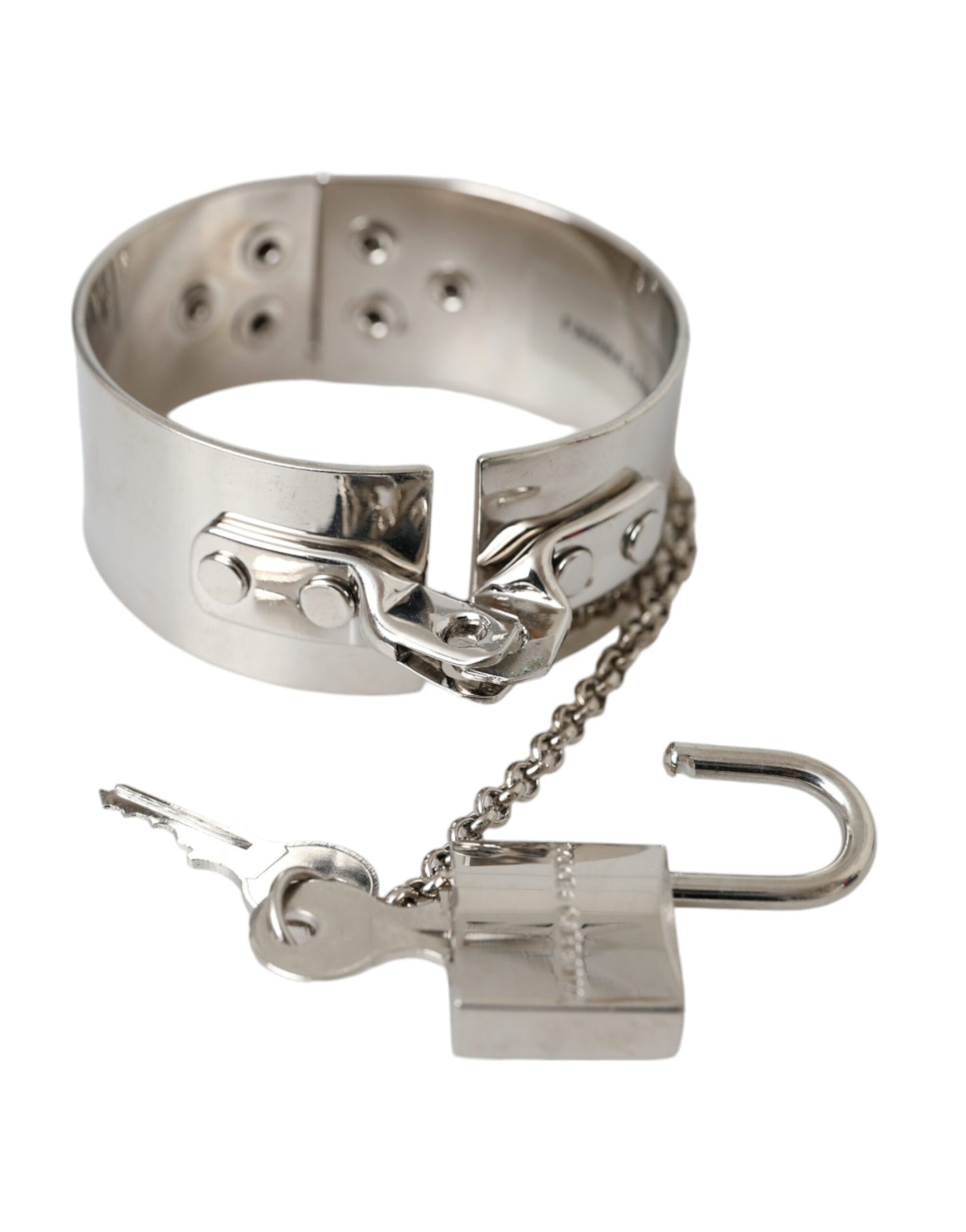 Silver Metal Brass 1999 Bondage Handcuff Runway Bracelet