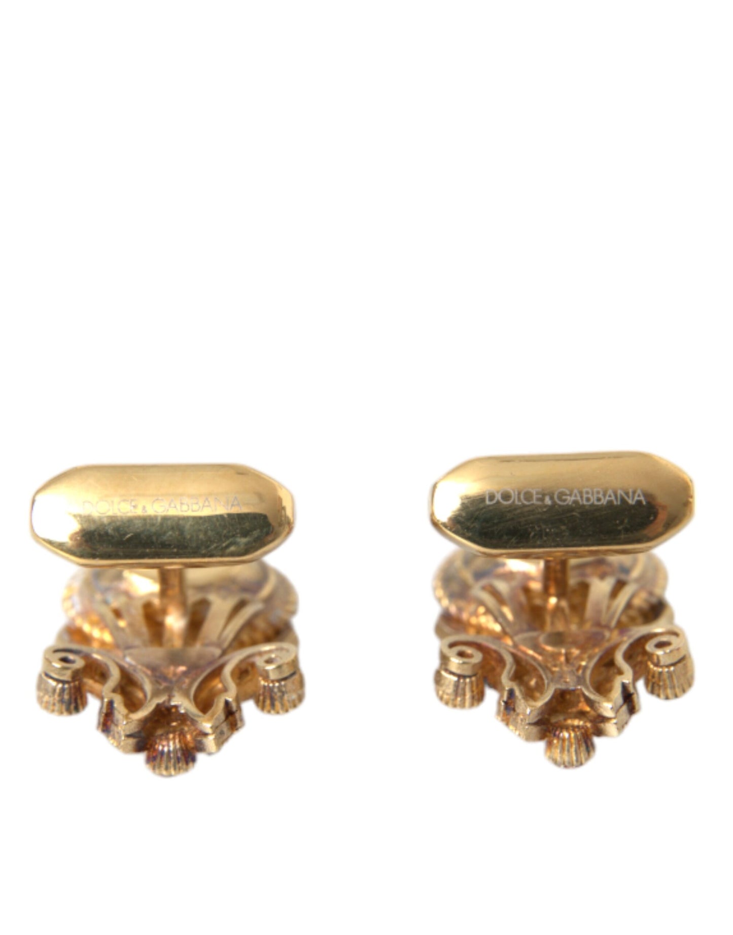 Gold Tone 925 Sterling Silver Crystal Cufflink