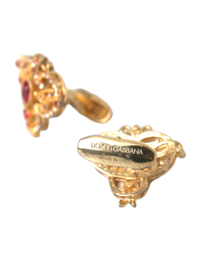 Gold Tone 925 Sterling Silver Crystal Cufflink