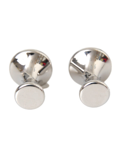 Silver Plated Brass Round Pin DG Logo Cufflinks