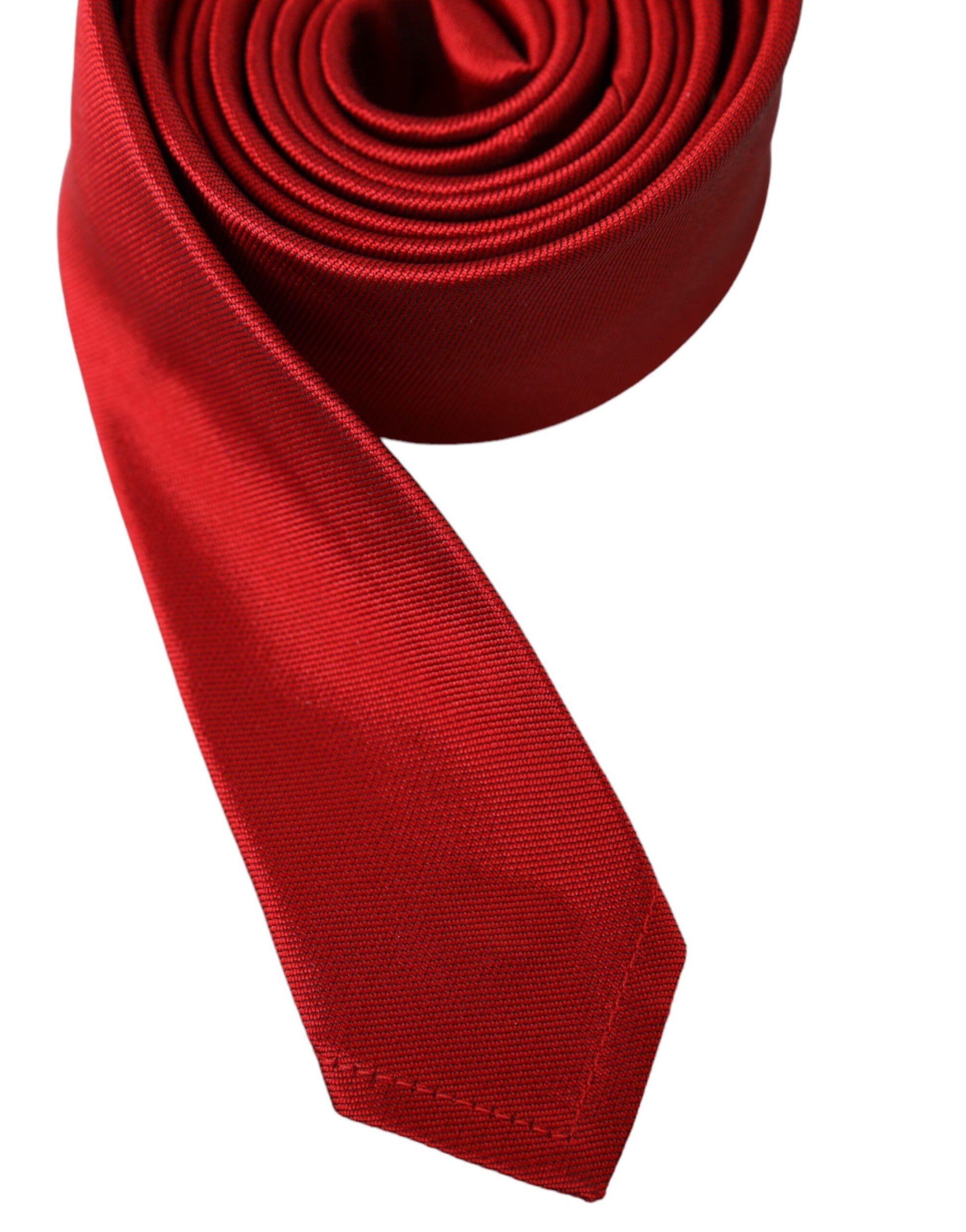 Red Solid Silk Adjustable Tie Men