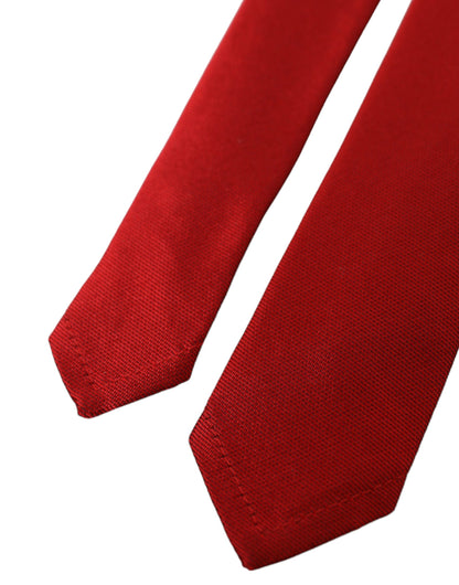 Red Solid Silk Adjustable Tie Men