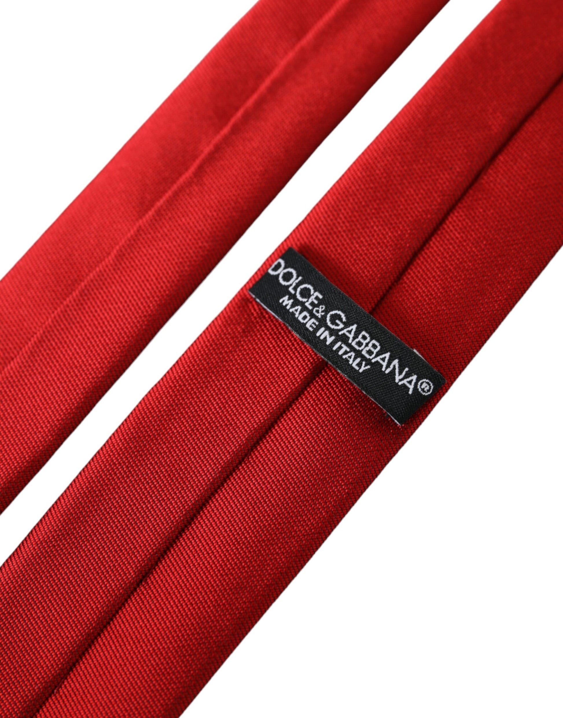 Red Solid Silk Adjustable Tie Men