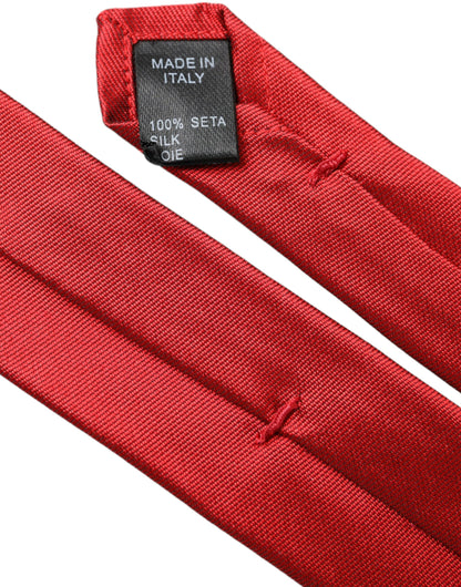 Red Solid Silk Adjustable Tie Men