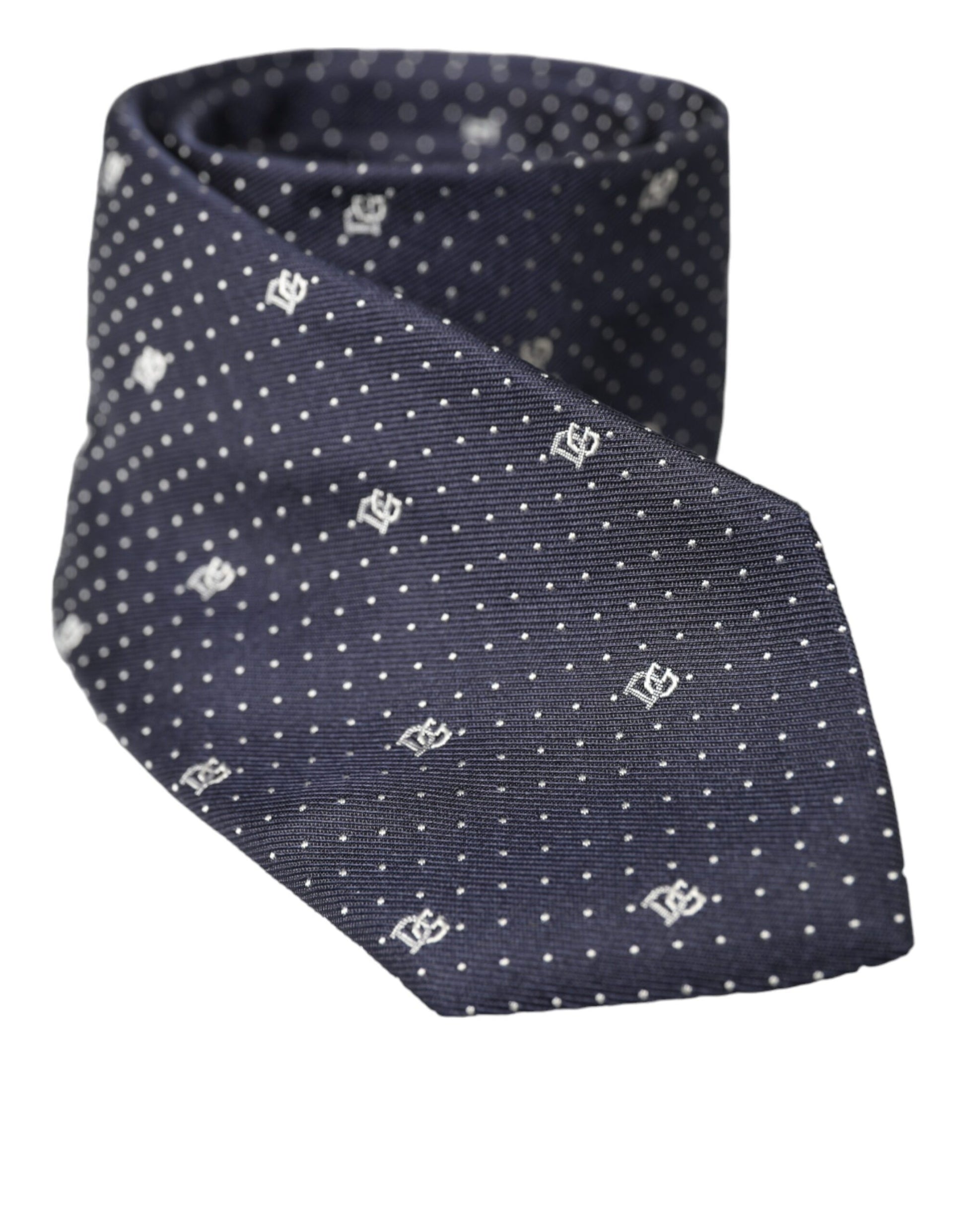 Blue DG Logo 100% Silk Adjustable Tie