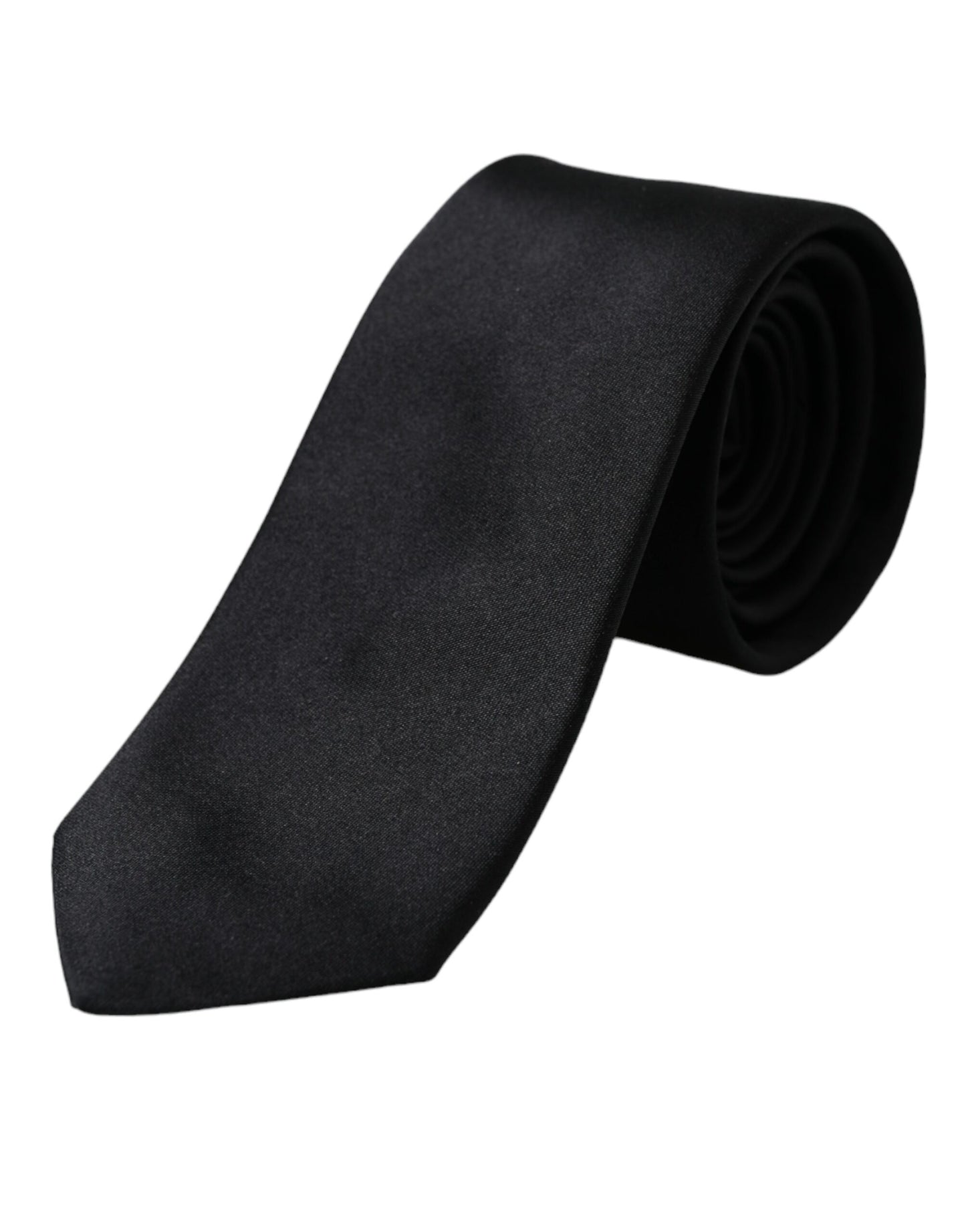 Black Solid Silk Adjustable Tie Men