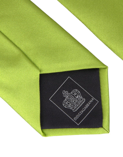 Green Solid Silk Adjustable Tie Men