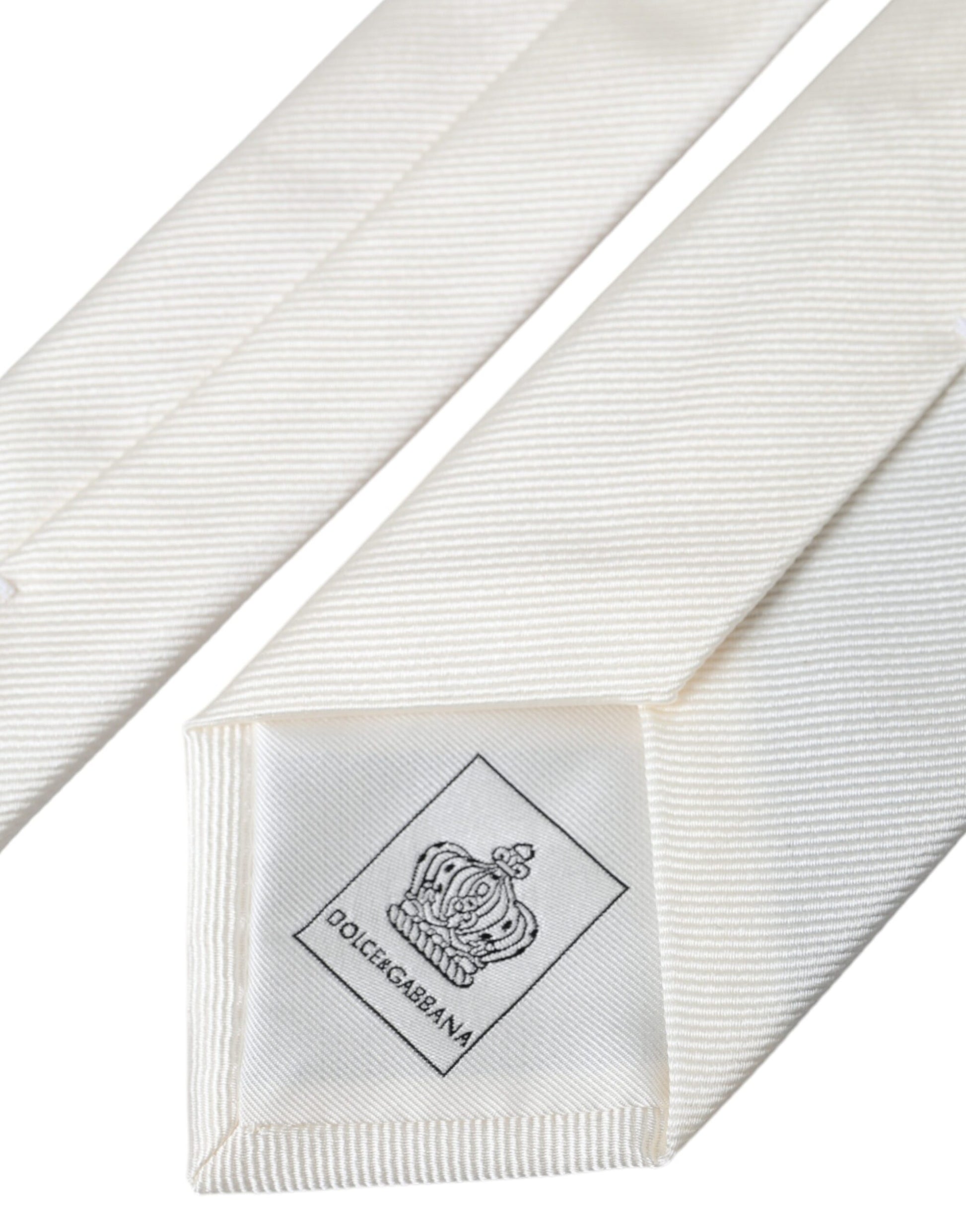 White Solid 100% Silk Adjustable Tie