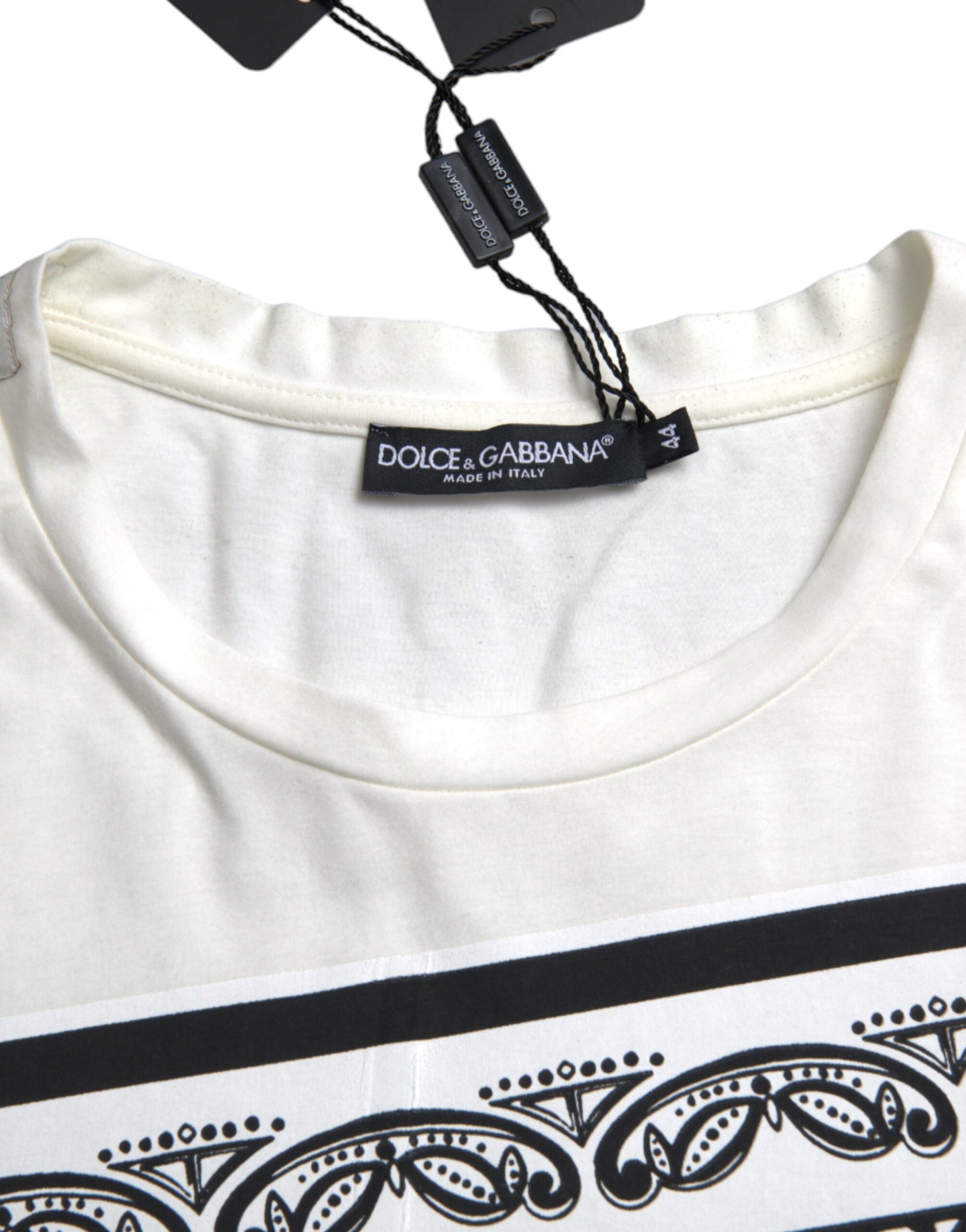 White Graphic Print Cotton Crew Neck T-shirt