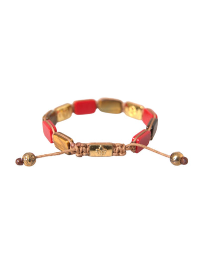 CZ Tiger Eye Red Coral 925 Silver Men Bracelet