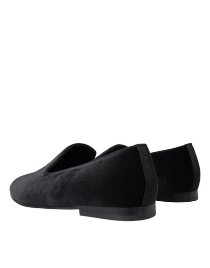 Black Suede Loafers Formal Dress Slip On Shoes