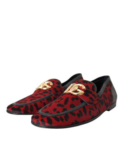 Red Black Leopard DG Loafers Formal Men Shoes