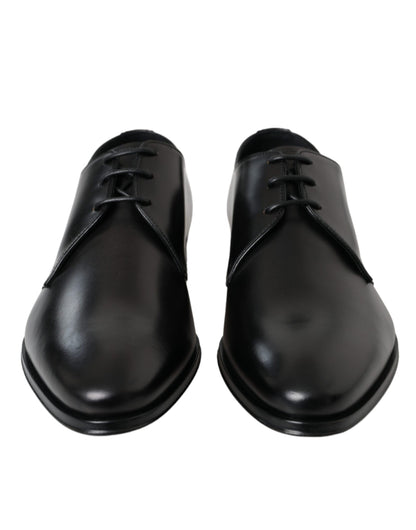 Black Leather Derby Men Formal Shoes Dress