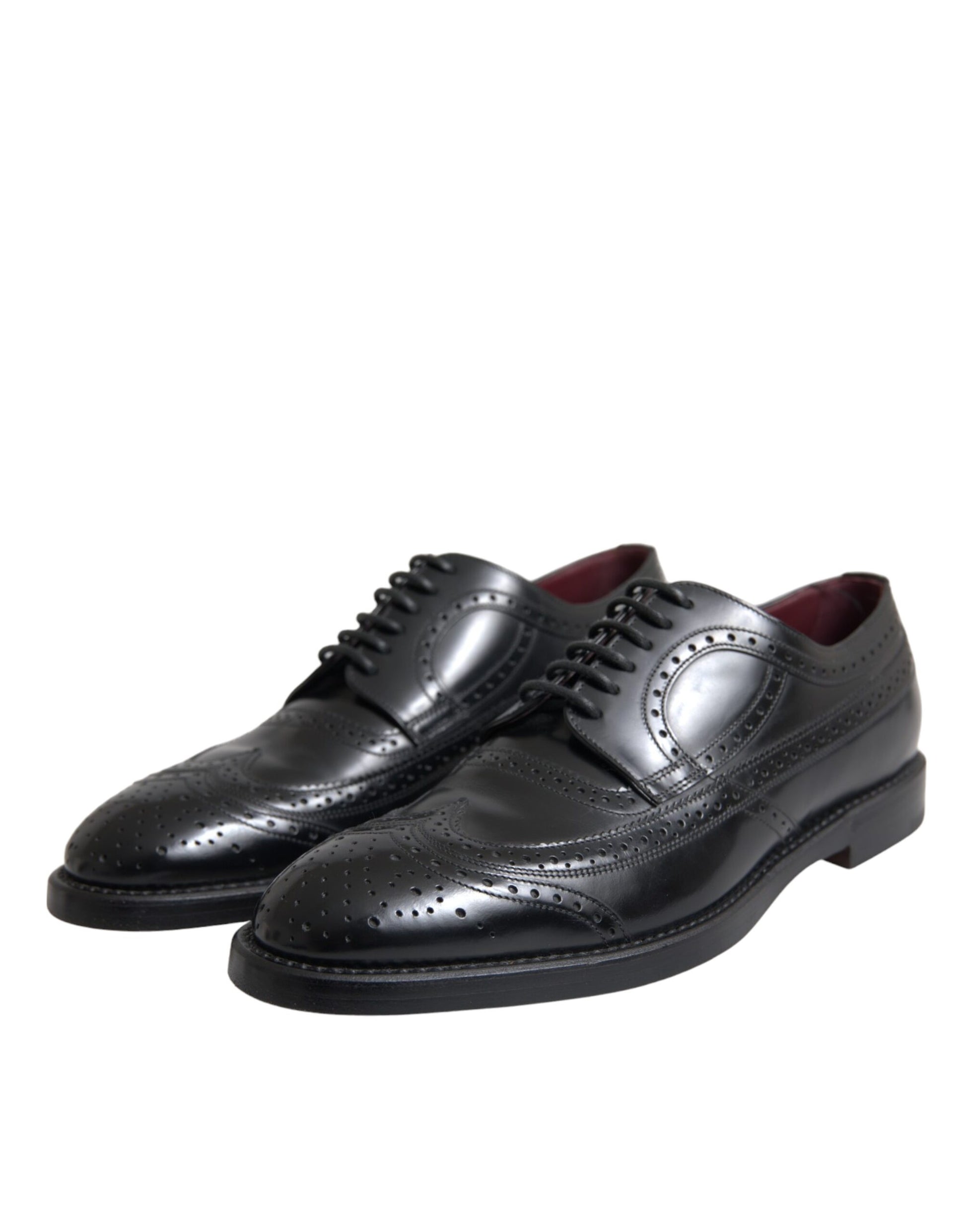 Black Leather Oxford Wingtip Formal Men Shoes