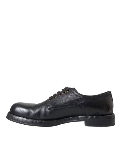 Black Horse Leather Derby Men Dress Shoes