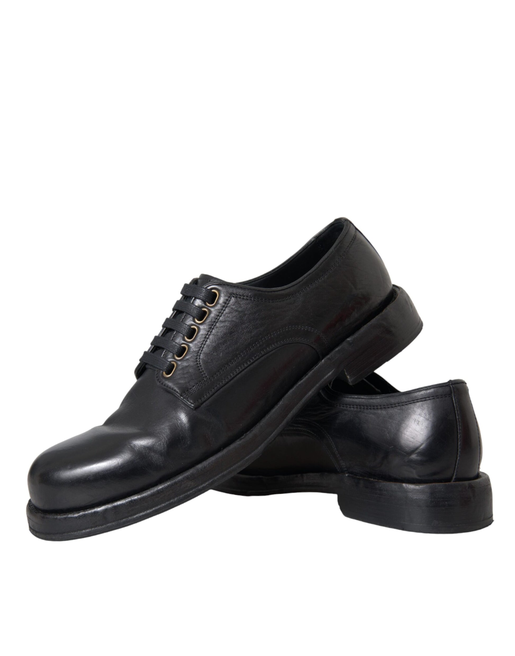 Black Horse Leather Derby Men Dress Shoes