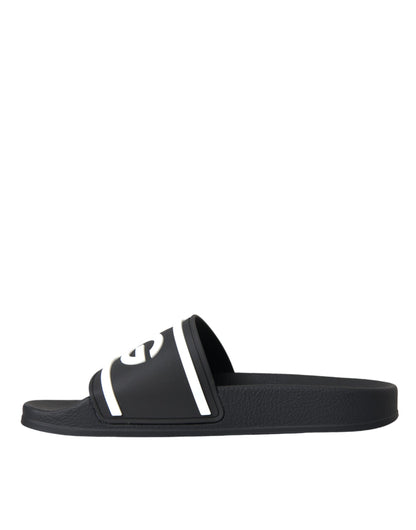 Black White Sandals Rubber Beachwear Shoes