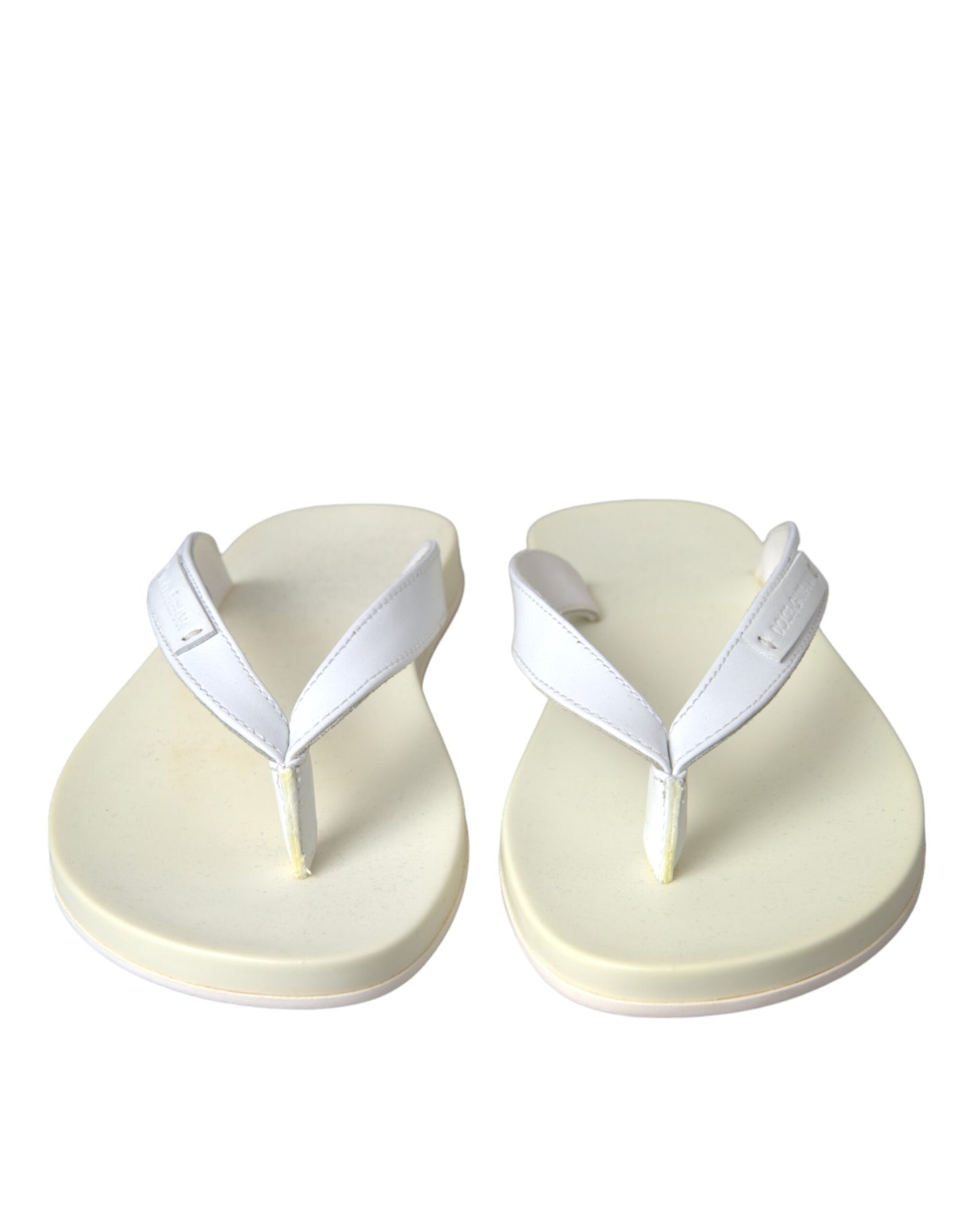 White Leather Slides Sandals Beachwear Shoes