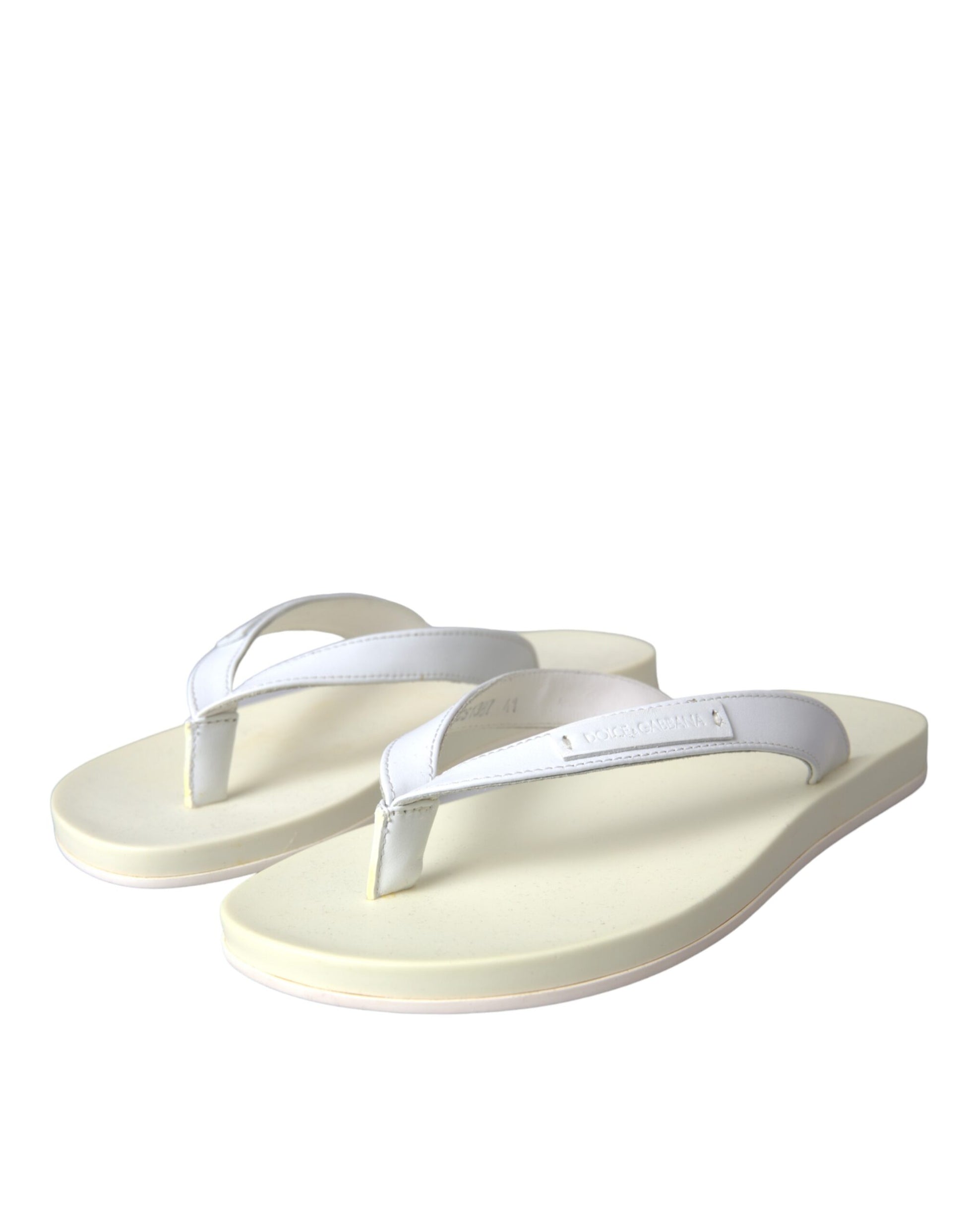 White Leather Slides Sandals Beachwear Shoes