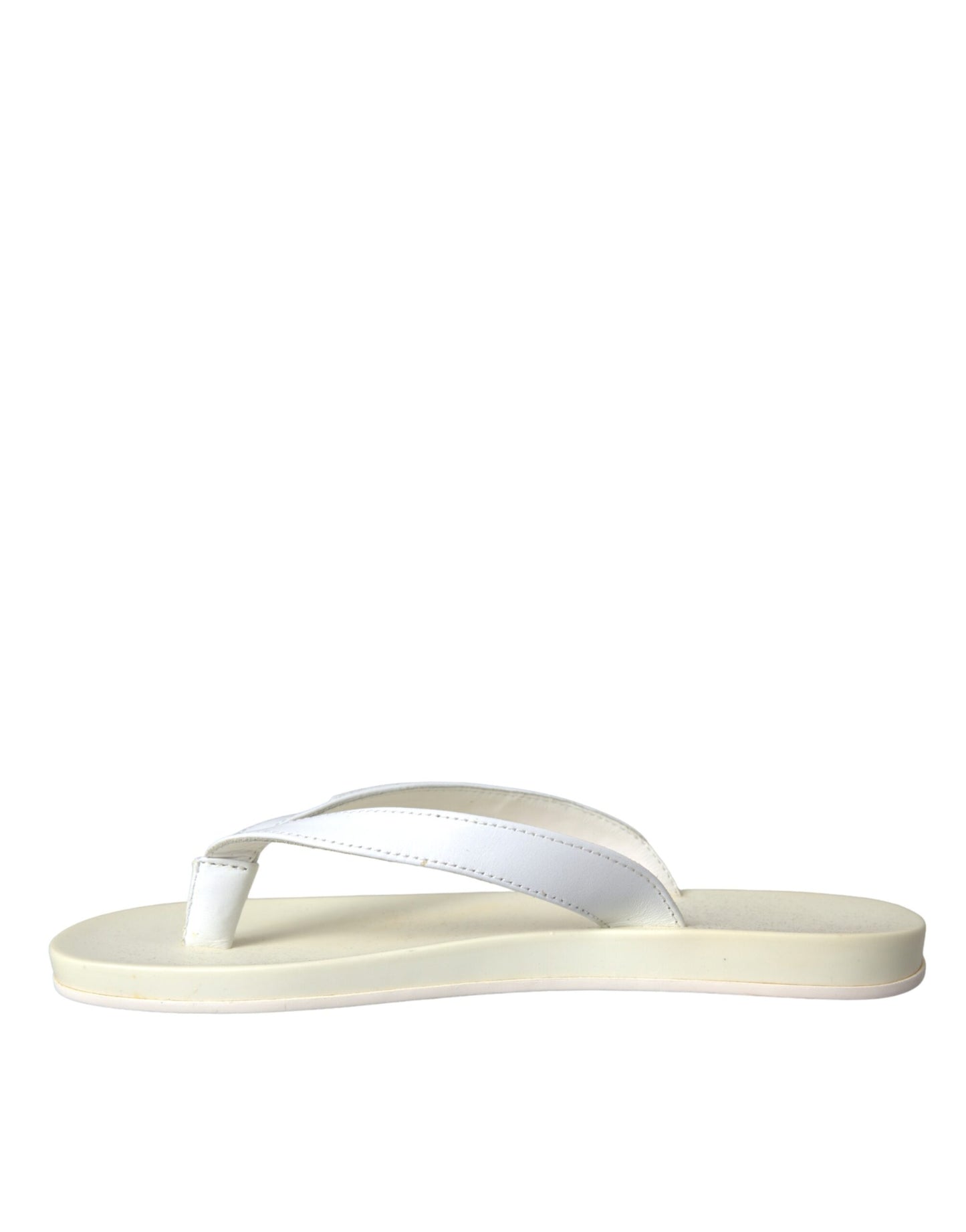 White Leather Slides Sandals Beachwear Shoes