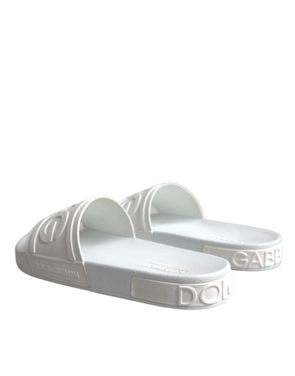 White Rubber Slides Sandals Beachwear Shoes