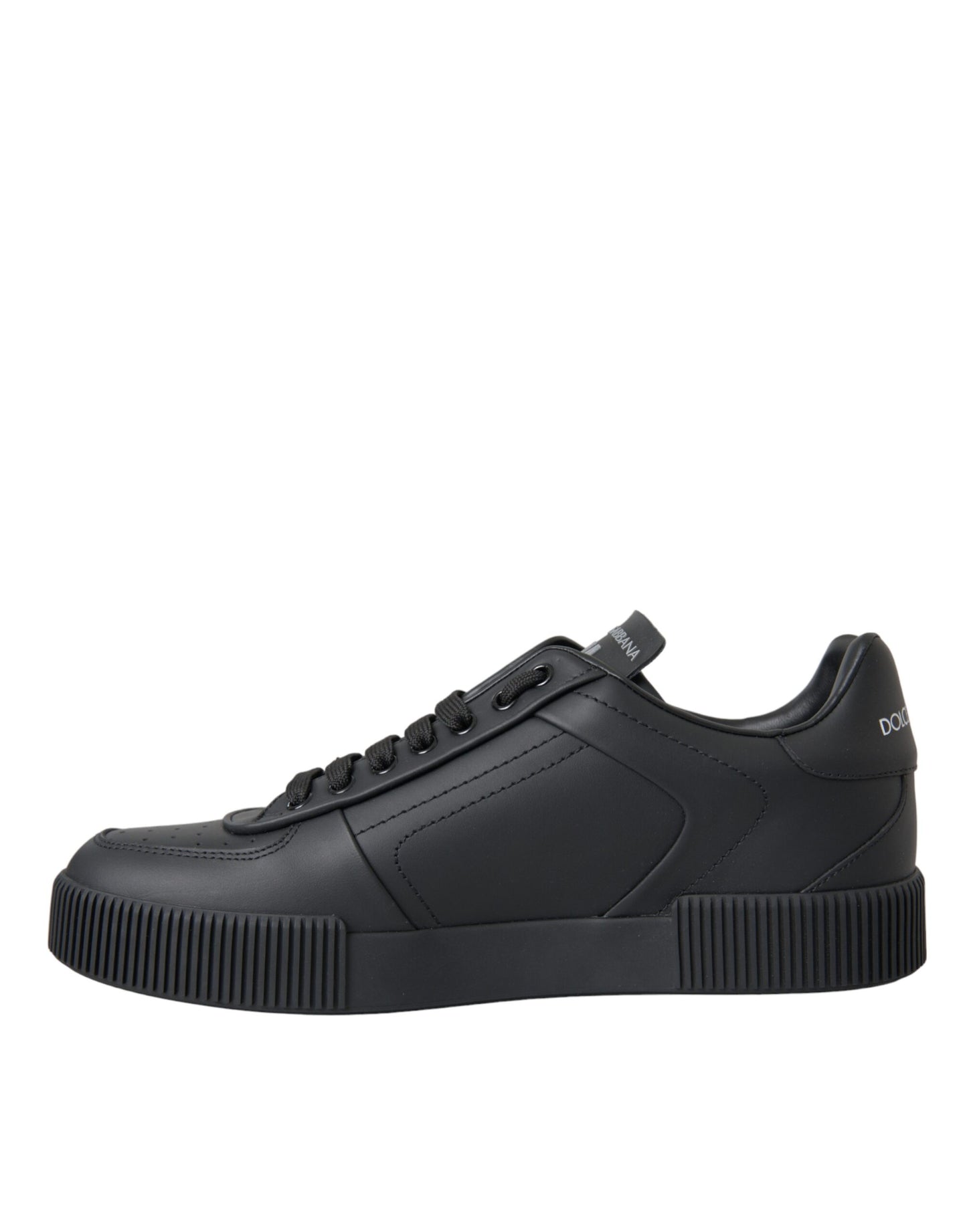 Black Miami Leather Low Top Sneakers Men Shoes