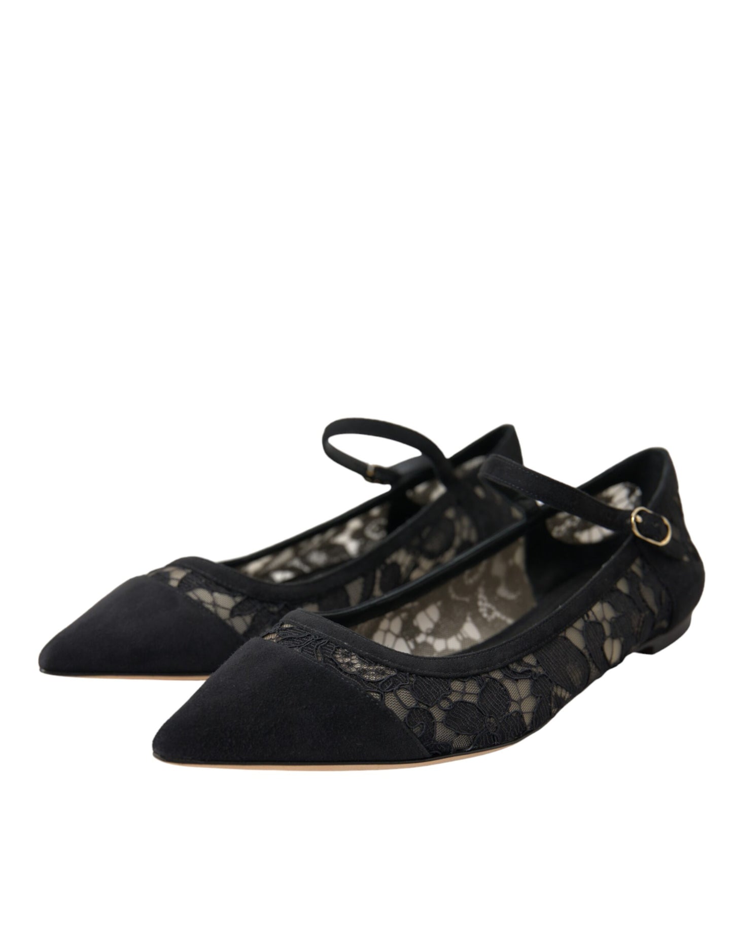 Black Taormina Lace Bellucci Flats Shoes