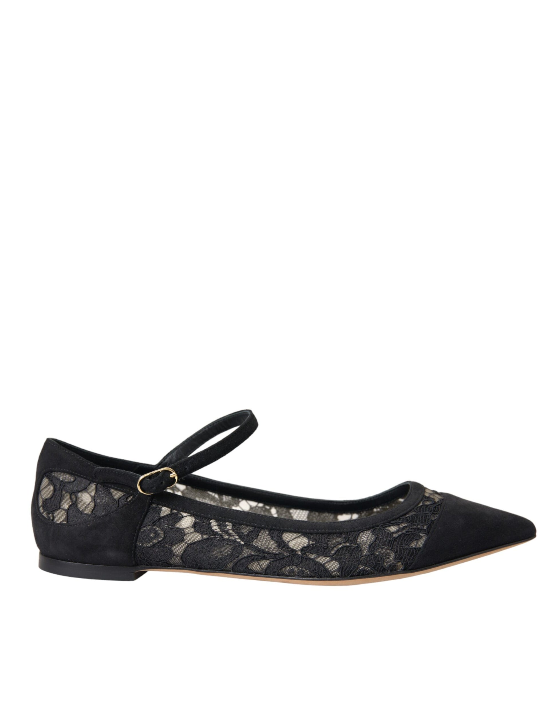 Black Taormina Lace Bellucci Flats Shoes