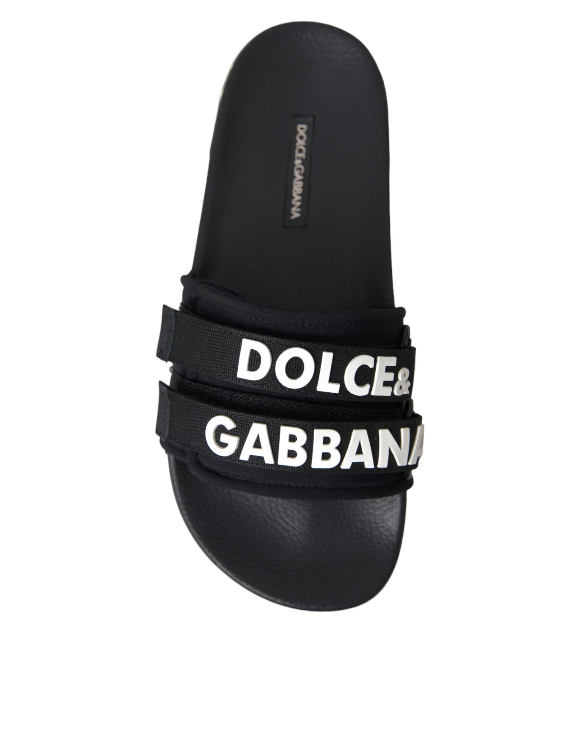 Black Logo Beachwear Flats Sandals Shoes