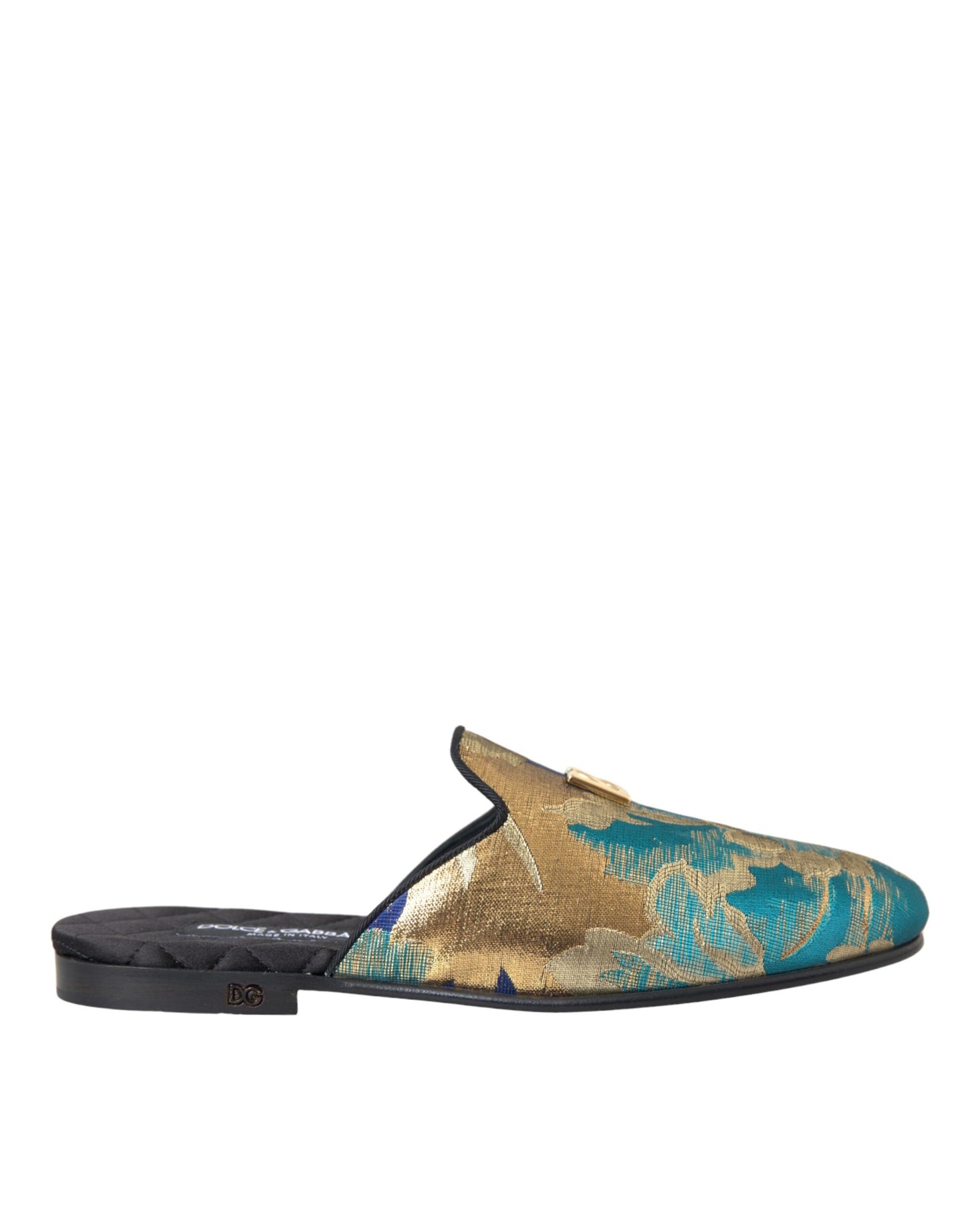 Multicolor Jacquard DG Logo Mule Flat Sandals Shoes