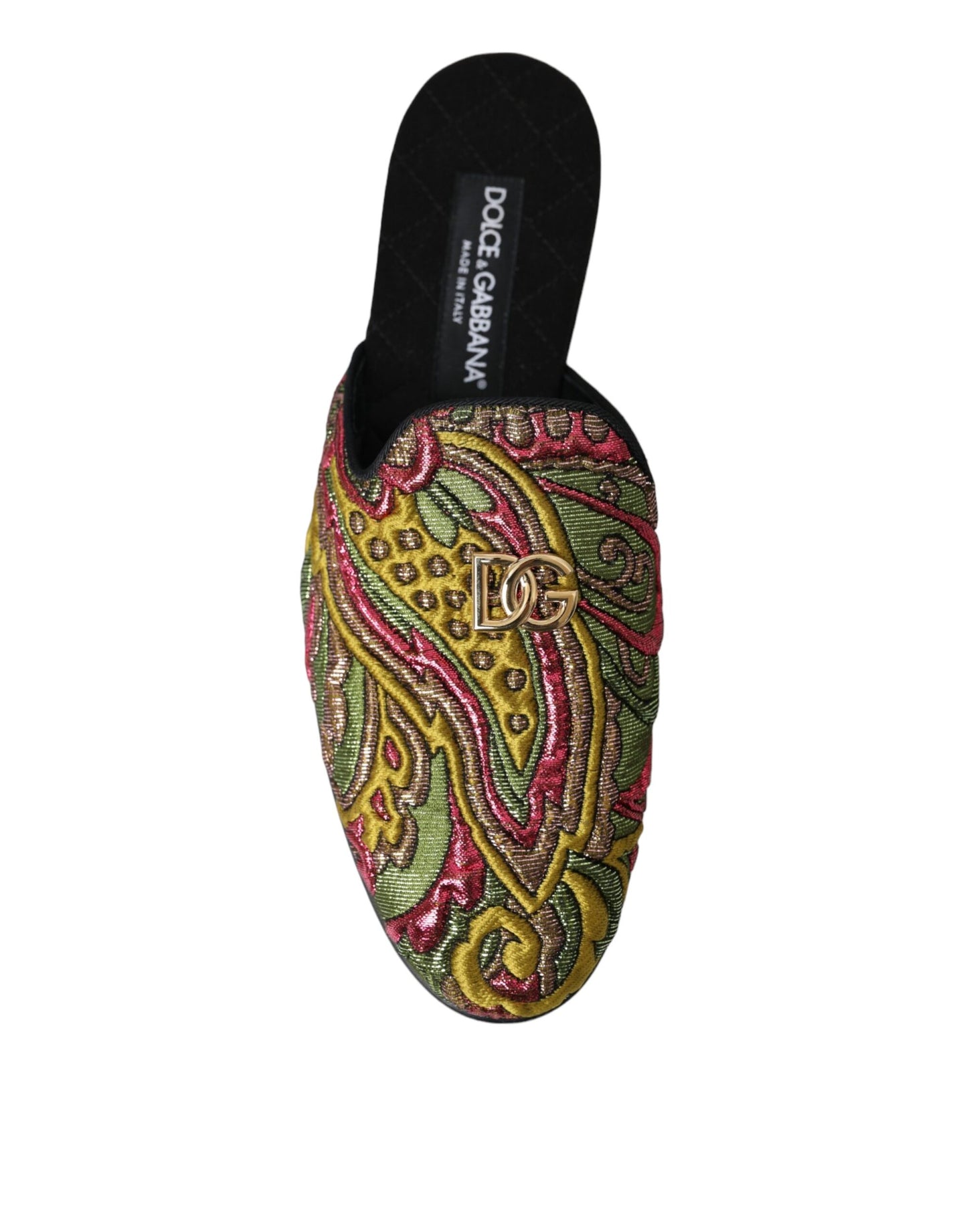 Multicolor Brocade DG Logo Mule Flat Sandals Shoes