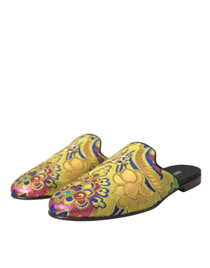 Multicolor Jacquard DG Logo Mule Flat Sandals Shoes