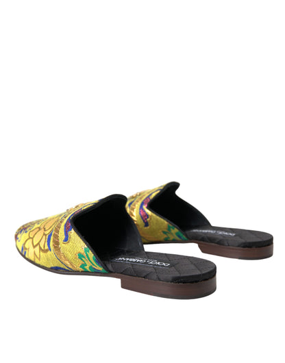 Multicolor Jacquard DG Logo Mule Flat Sandals Shoes