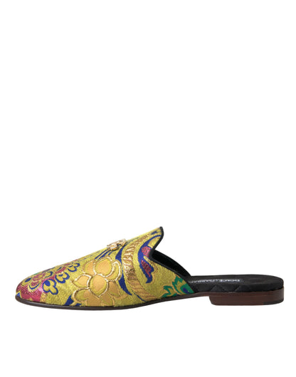 Multicolor Jacquard DG Logo Mule Flat Sandals Shoes