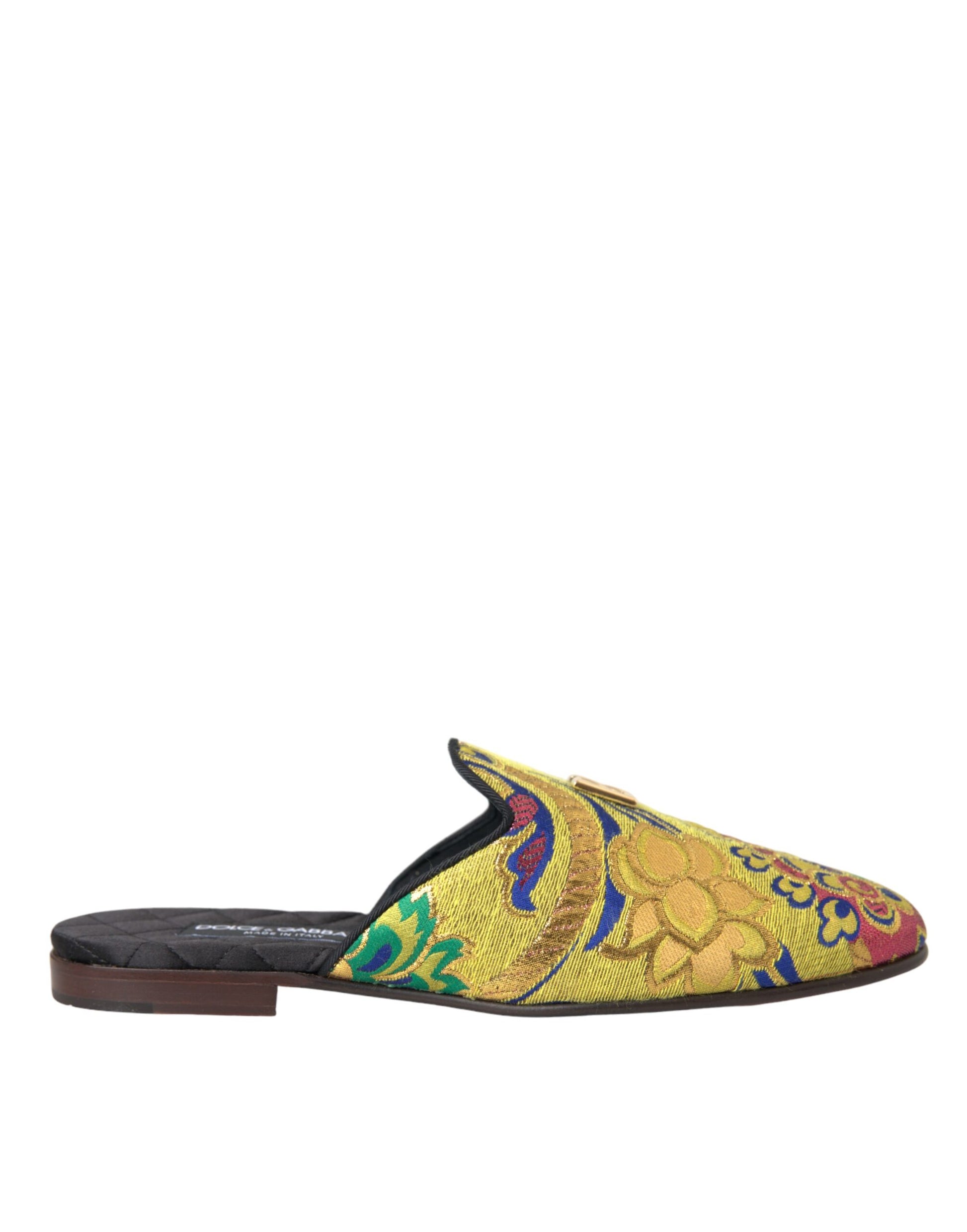 Multicolor Jacquard DG Logo Mule Flat Sandals Shoes