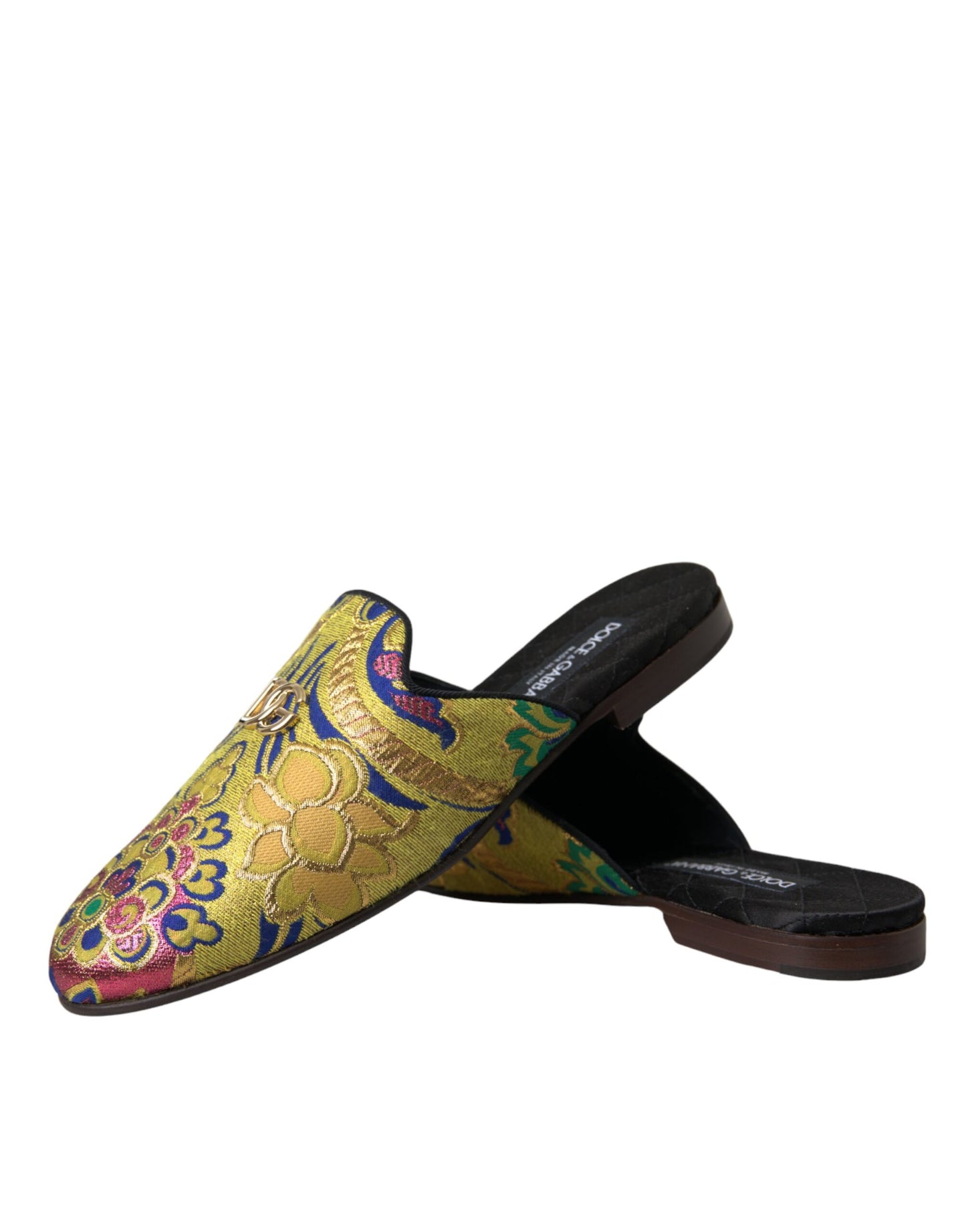 Multicolor Jacquard DG Logo Mule Flat Sandals Shoes