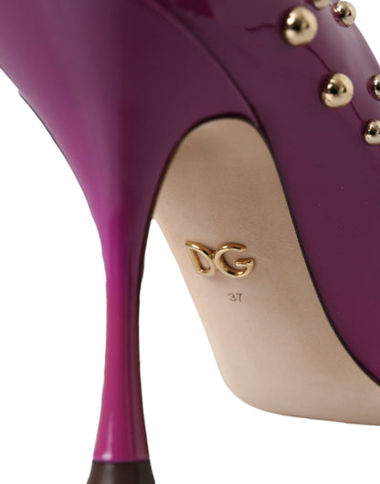 Purple Embellished High Heels Pumps Shoes