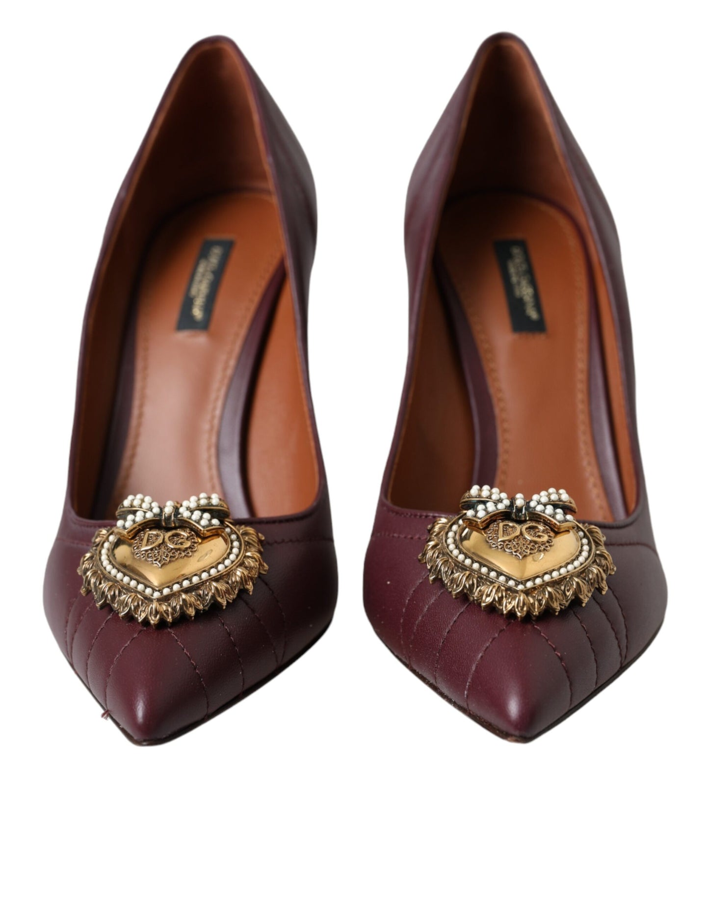 Bordeaux Leather Heart DEVOTION Pumps Shoes