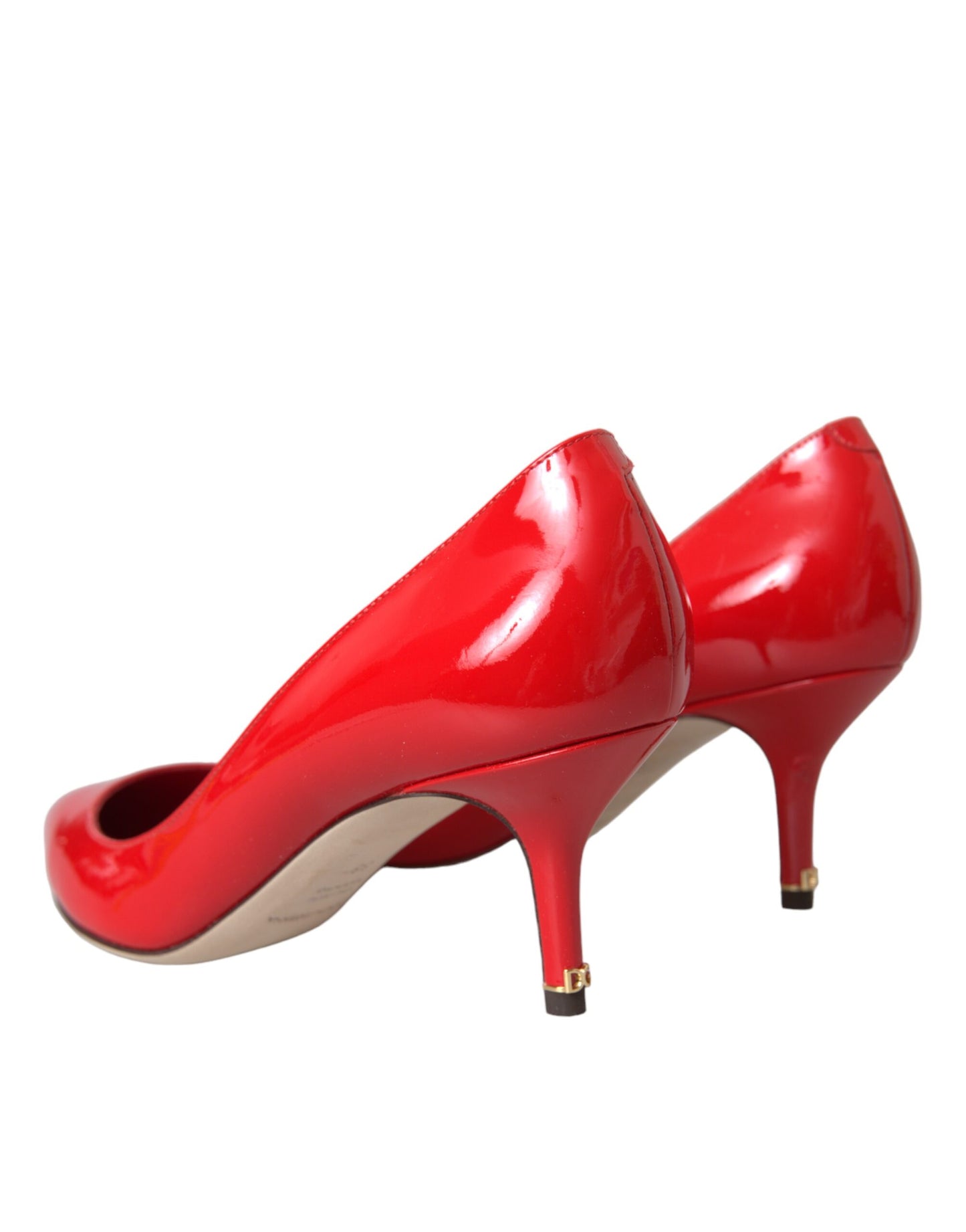 Red Patent Leather Kitten Heels Pumps Shoes